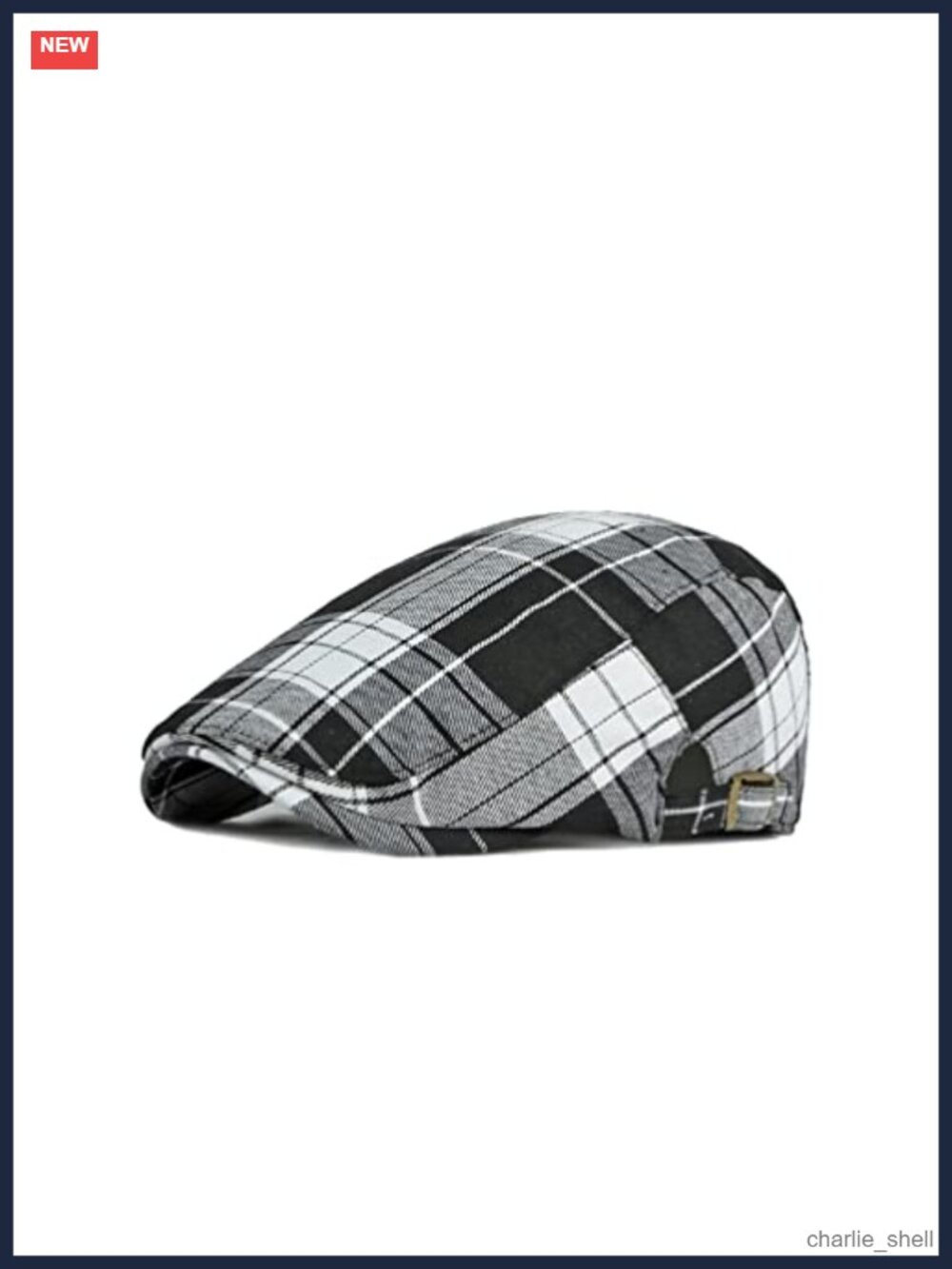 Unisex Adjustable Plaid Newsboy Flat Cap Cabbie Golf Beret Hat